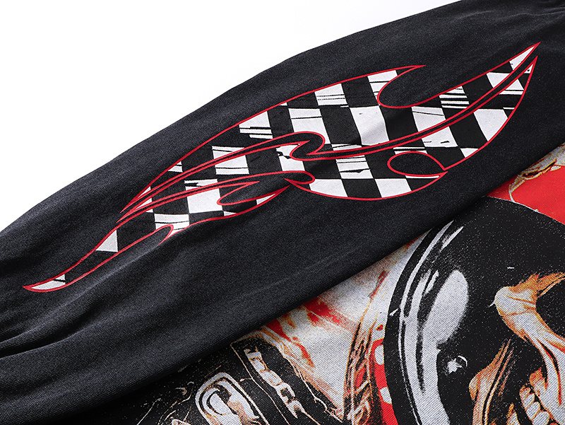 Godspeed Out of Many One Racing Graphic Long-Sleeve T-Shirt ¡ª detail