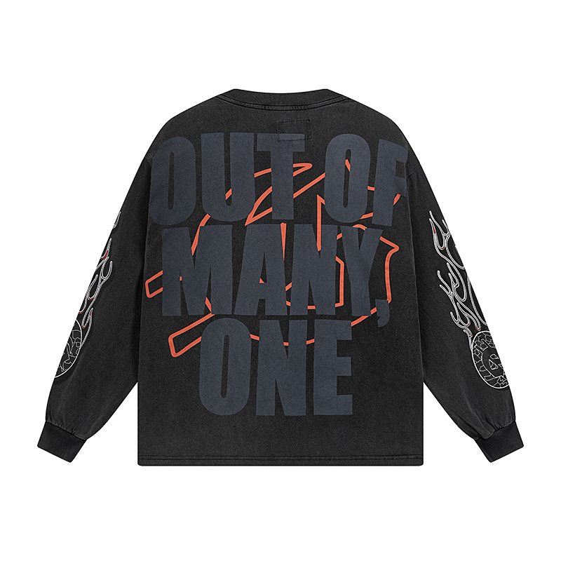 Godspeed Out of Many One Astronaut Graphic Long-Sleeve T-Shirt ¡ª back