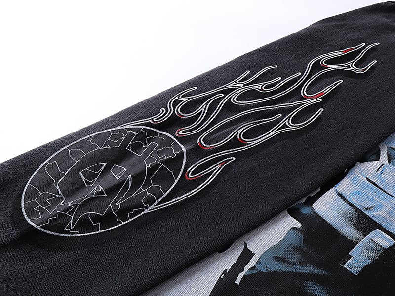 Godspeed Out of Many One Astronaut Graphic Long-Sleeve T-Shirt ¡ª detail