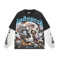 Godspeed Skull Floral Layered-Look Long-Sleeve T-Shirt ¡ª hero