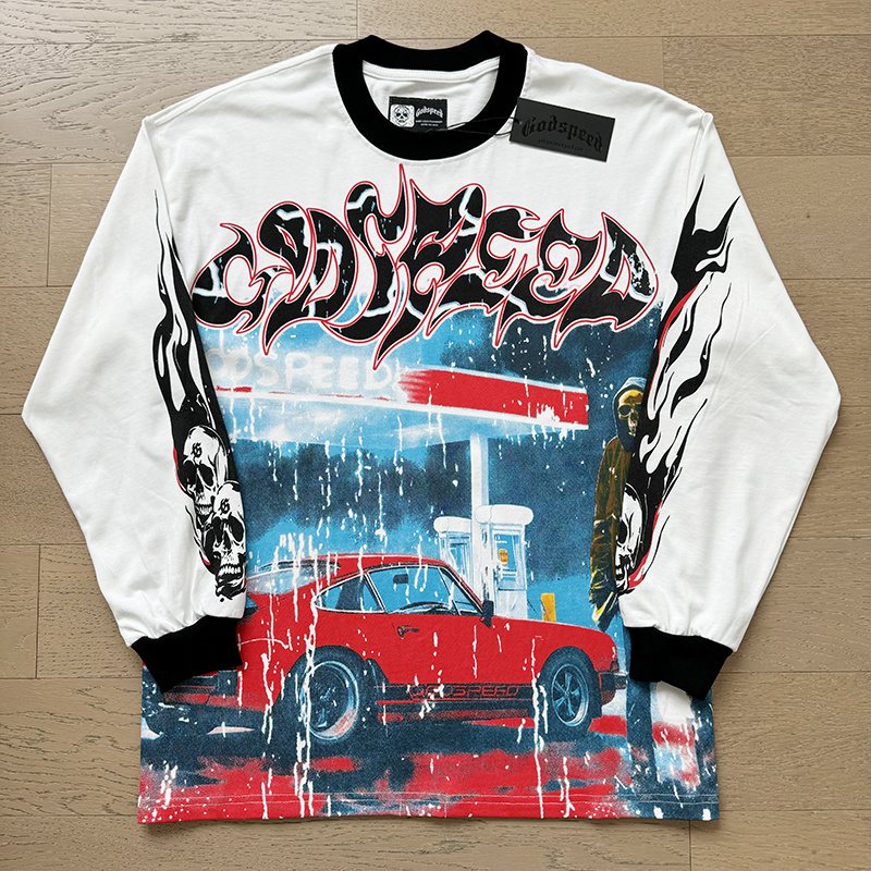 Godspeed Car Graphic Long-Sleeve T-Shirt ¡ª front