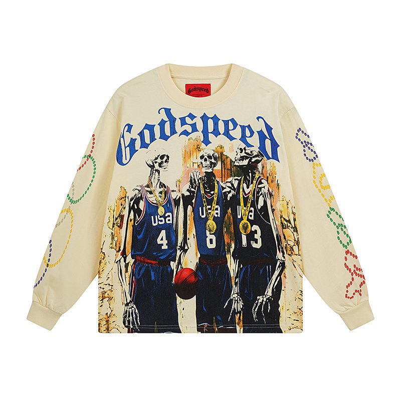 Godspeed Skeleton Basketball Long-Sleeve T-Shirt ¡ª hero