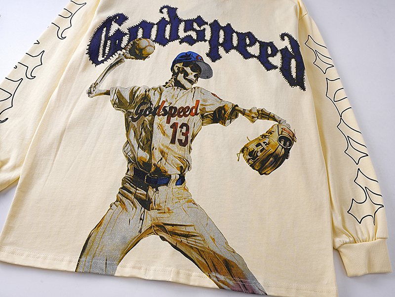 Godspeed Out of Many One Baseball Graphic Long-Sleeve T-Shirt ¡ª detail