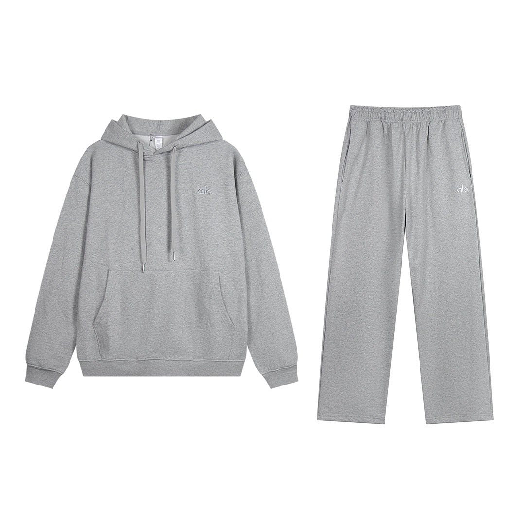 alo Logo Graphic Hoodie & Sweatpants Matching Set ¡ª front