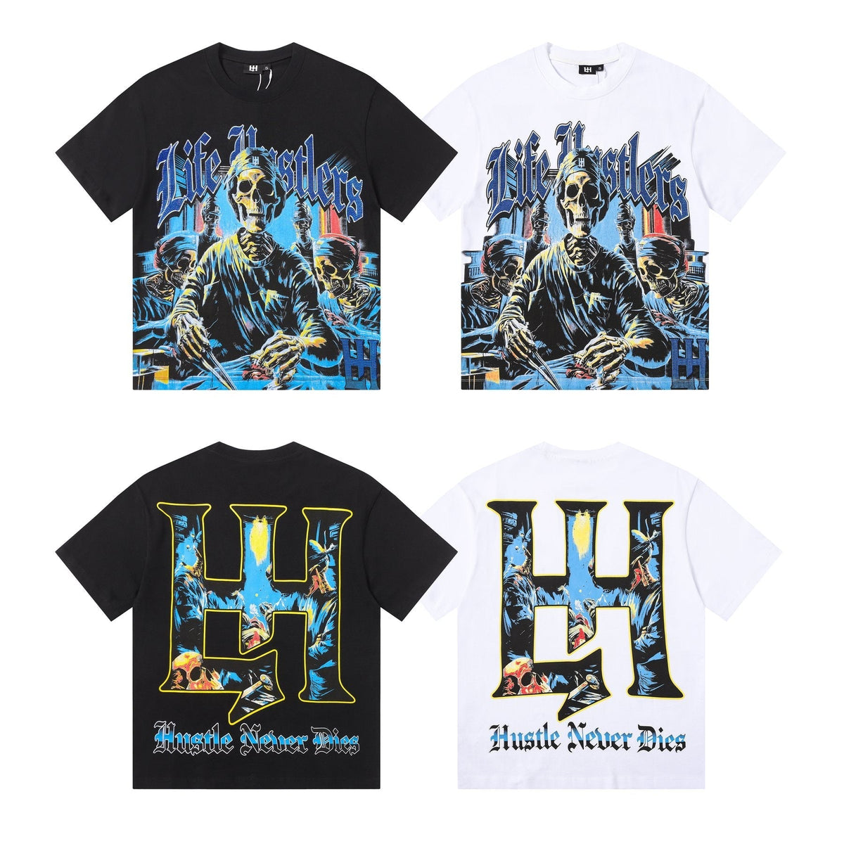 Life Hustlere Skeleton Graphic Short-Sleeve T-Shirt ¡ª comparison
