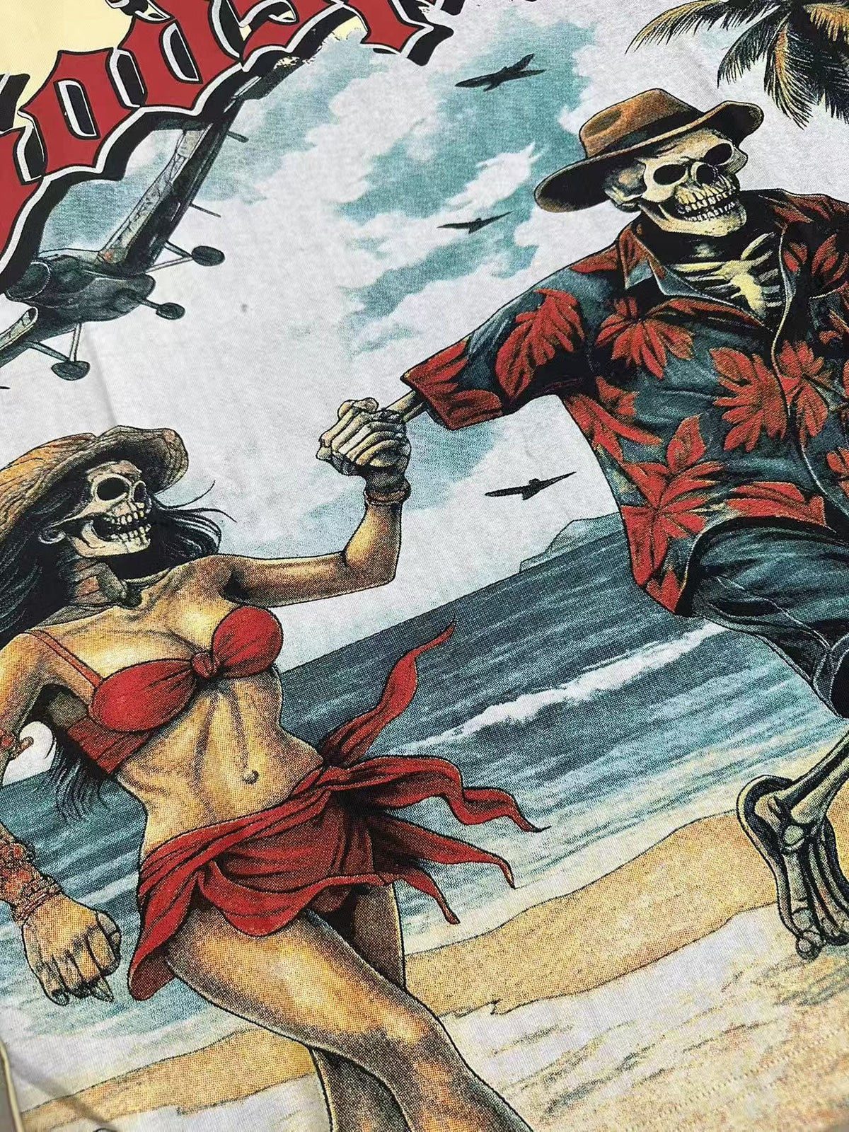 Godspeed Beach Skeleton Graphic T-Shirt ¡ª detail