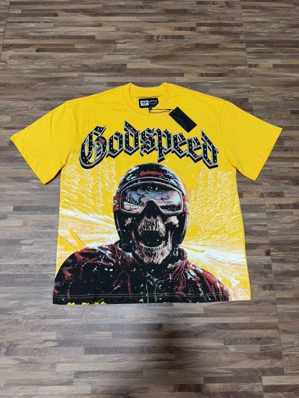 Godspeed Motorcycle Skull Graphic Short-Sleeve T-Shirt ¡ª front