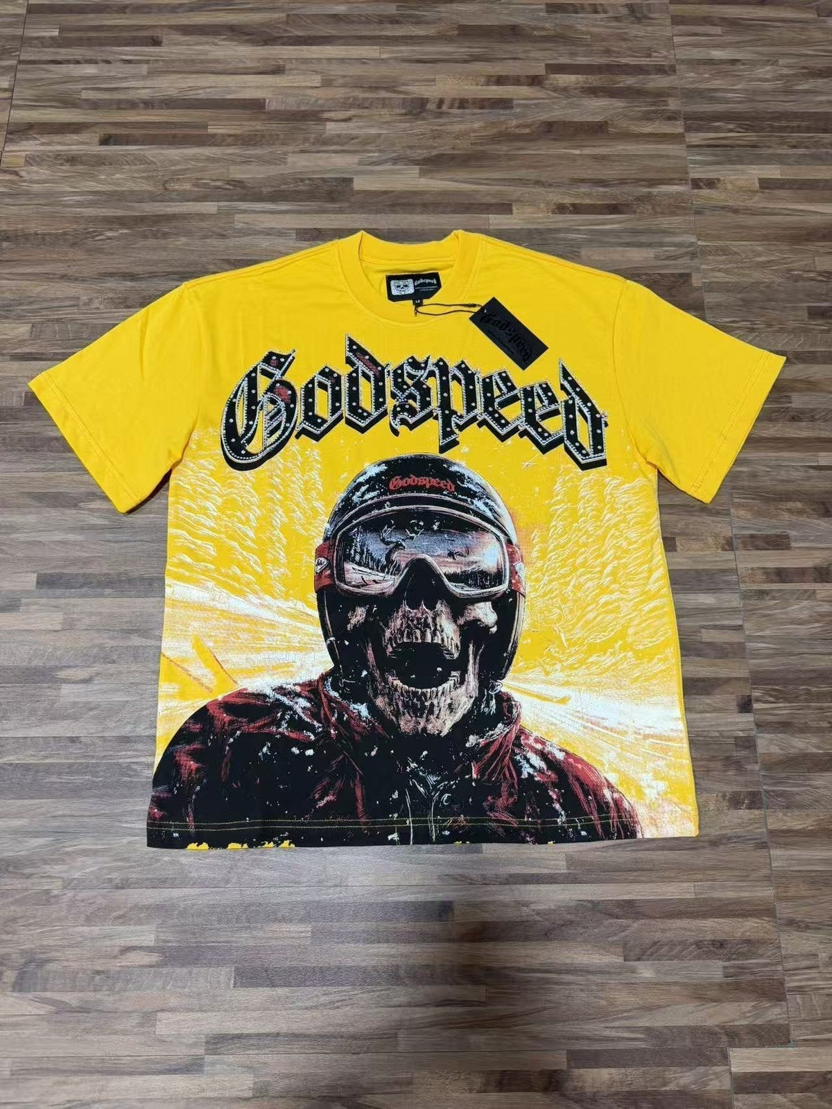 Godspeed Motorcycle Skull Graphic Short-Sleeve T-Shirt ¡ª front