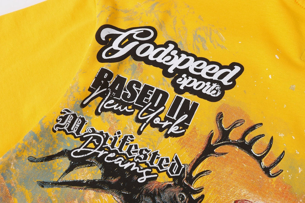 Godspeed Motorcycle Skull Graphic Short-Sleeve T-Shirt ¡ª detail