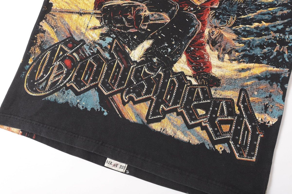 Godspeed Skull Skier Graphic Short-Sleeve T-Shirt ¡ª detail