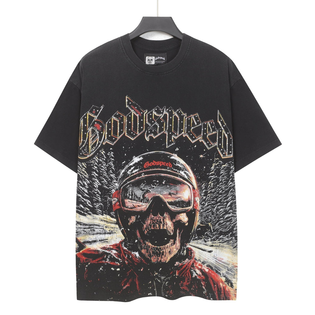 Godspeed Skull Skier Graphic Short-Sleeve T-Shirt ¡ª hero