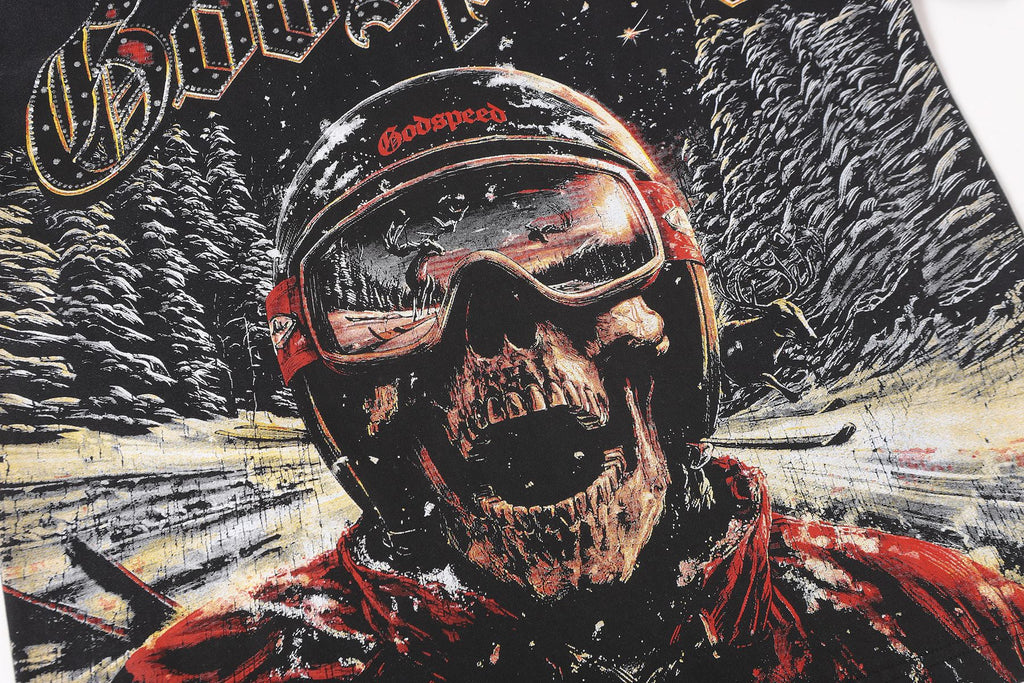 Godspeed Skull Skier Graphic Short-Sleeve T-Shirt ¡ª detail