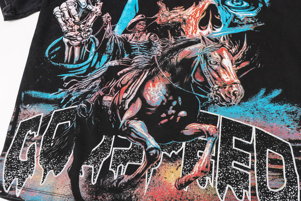 Godspeed Distressed Rhinestone Graphic T-Shirt ¡ª detail