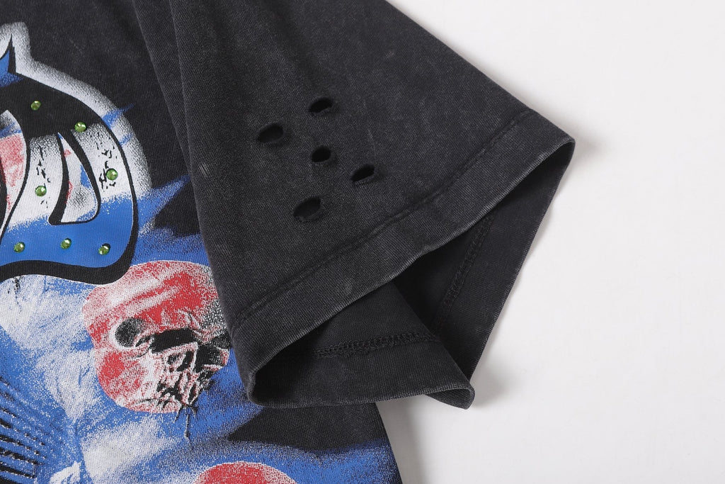 Godspeed Born to Raise Hell Distressed Graphic T-Shirt ¡ª detail