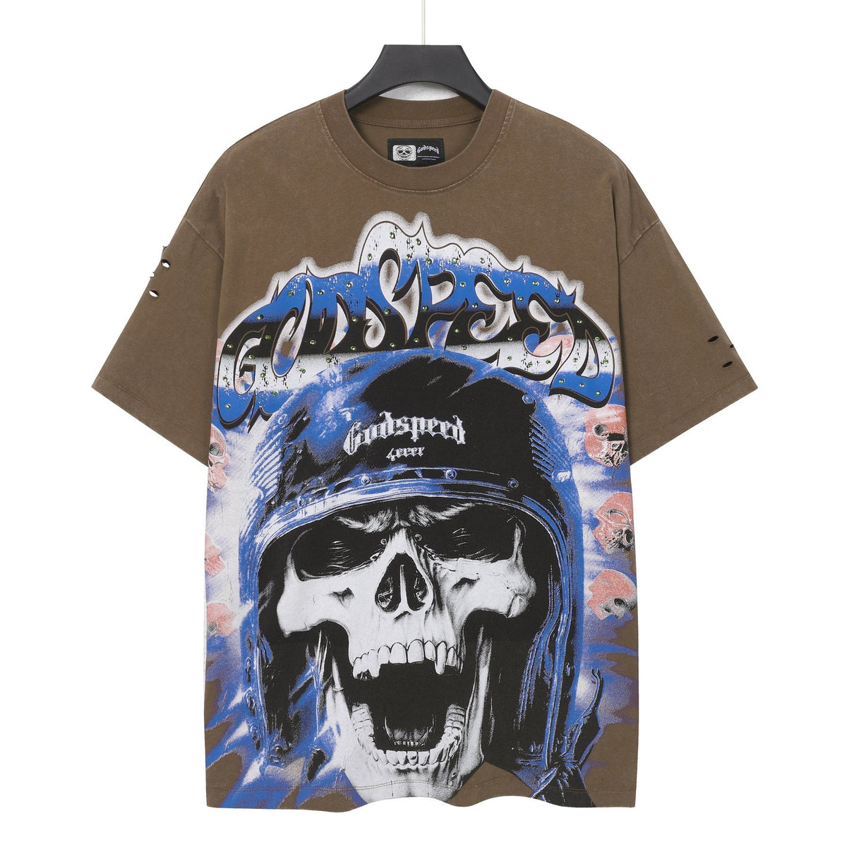 Godspeed Born to Raise Hell Distressed Graphic T-Shirt ¡ª front