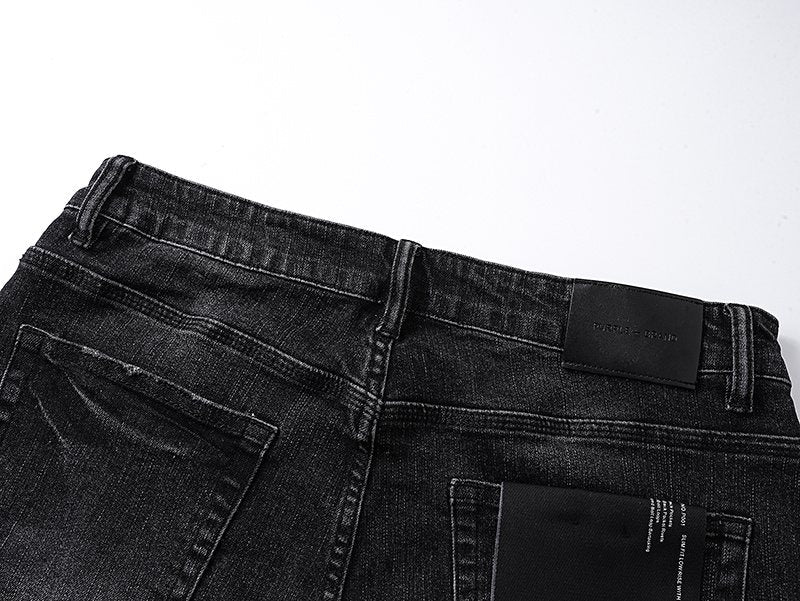 Purple Brand Black Distressed Bootcut Jeans ¡ª detail