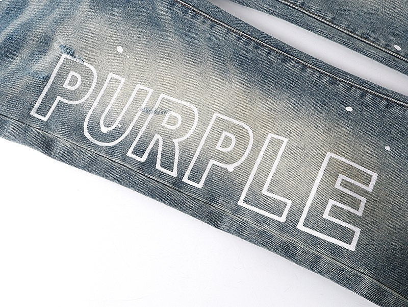 Purple Brand Paint-Splatter Distressed Bootcut Jeans ¡ª detail