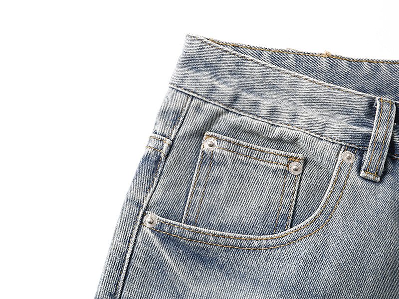 Purple Brand Light Blue Scribble Graphic Distressed Jeans ¡ª detail