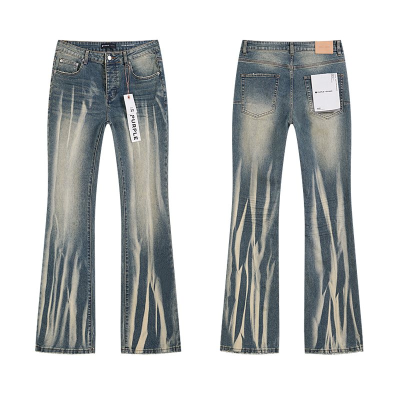 Purple Brand Blue Washed Flare Jeans ¡ª front
