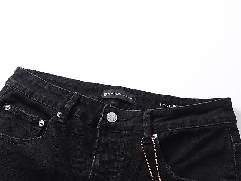Purple Brand Rhinestone Splatter Black Jeans ¡ª detail