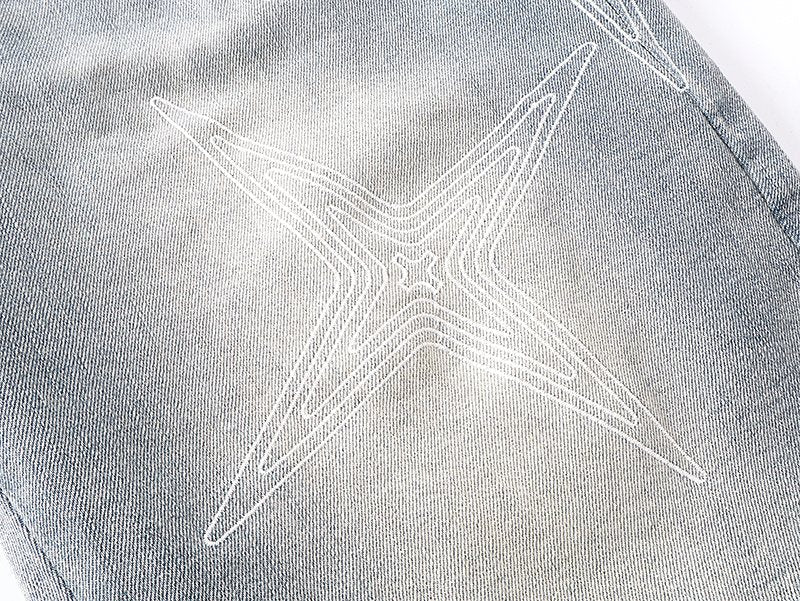 Purple Brand Star Graphic Denim Shorts ¡ª detail