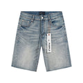 Purple Brand Rhinestone Light Blue Denim Shorts ¡ª hero