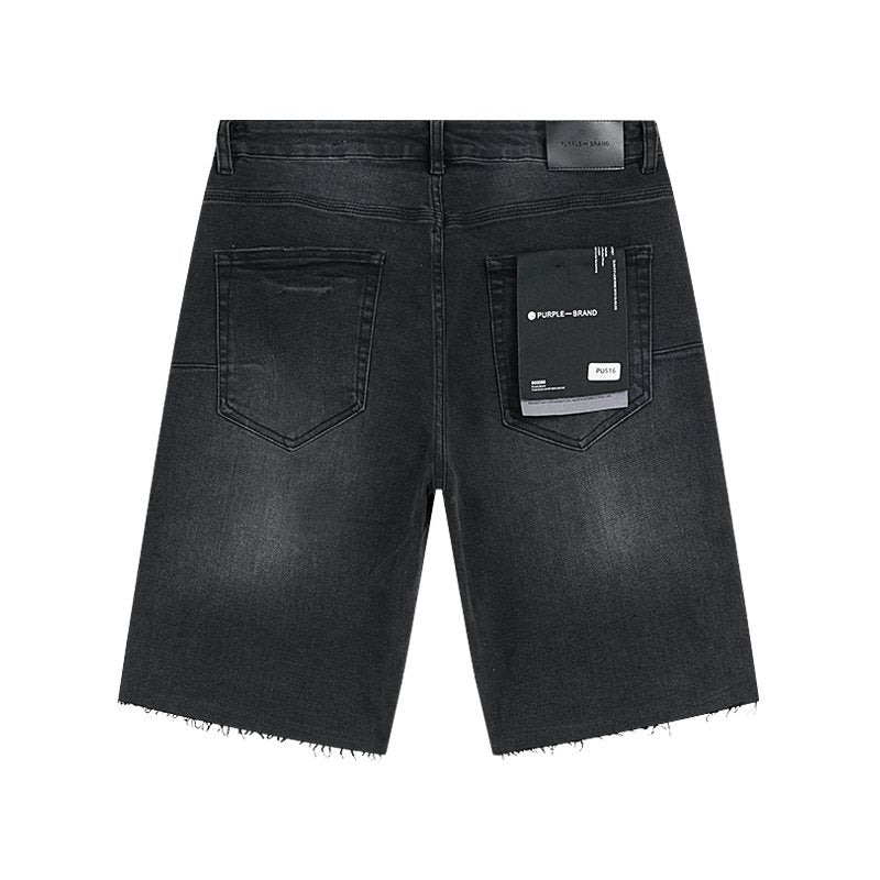 Purple Brand Rhinestone Graphic Denim Shorts ¡ª back