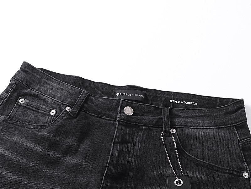 Purple Brand Rhinestone Graphic Denim Shorts ¡ª detail