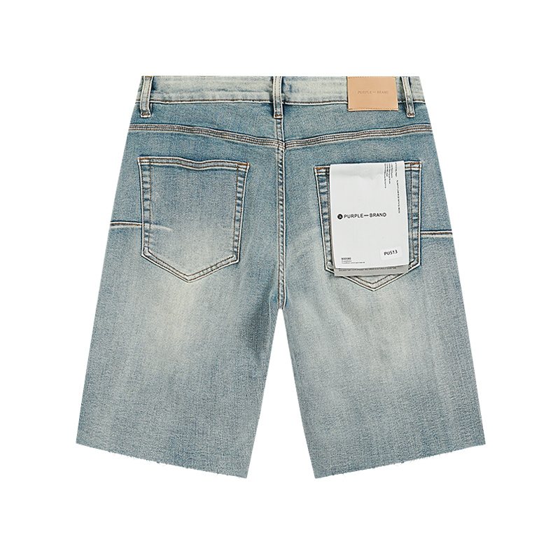 Purple Brand Light Blue Studded Denim Shorts ¡ª back