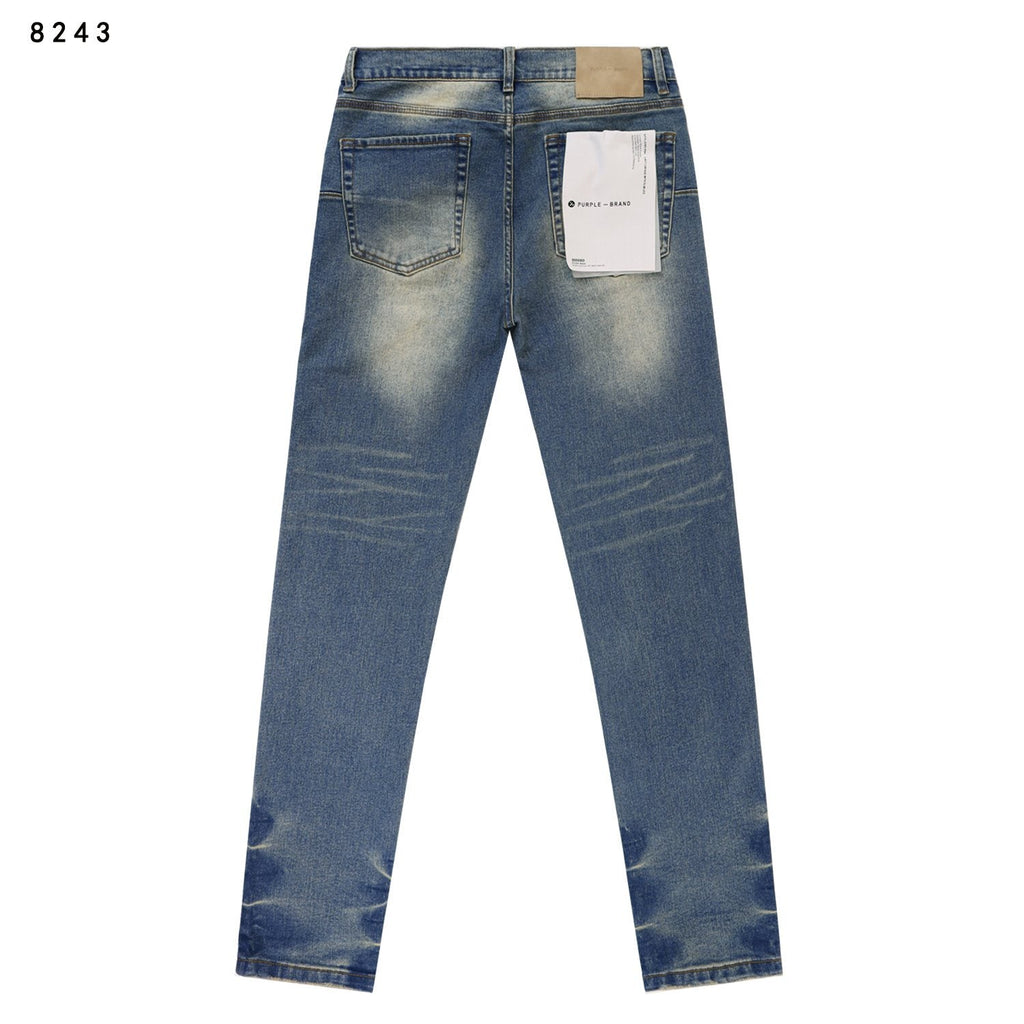 Purple Brand Slim Distressed Washed Denim Jeans ¡ª back