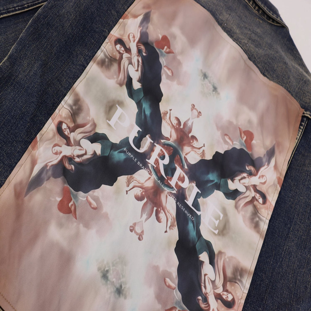 Purple Brand Bandana Trucker Denim Jacket ¡ª detail