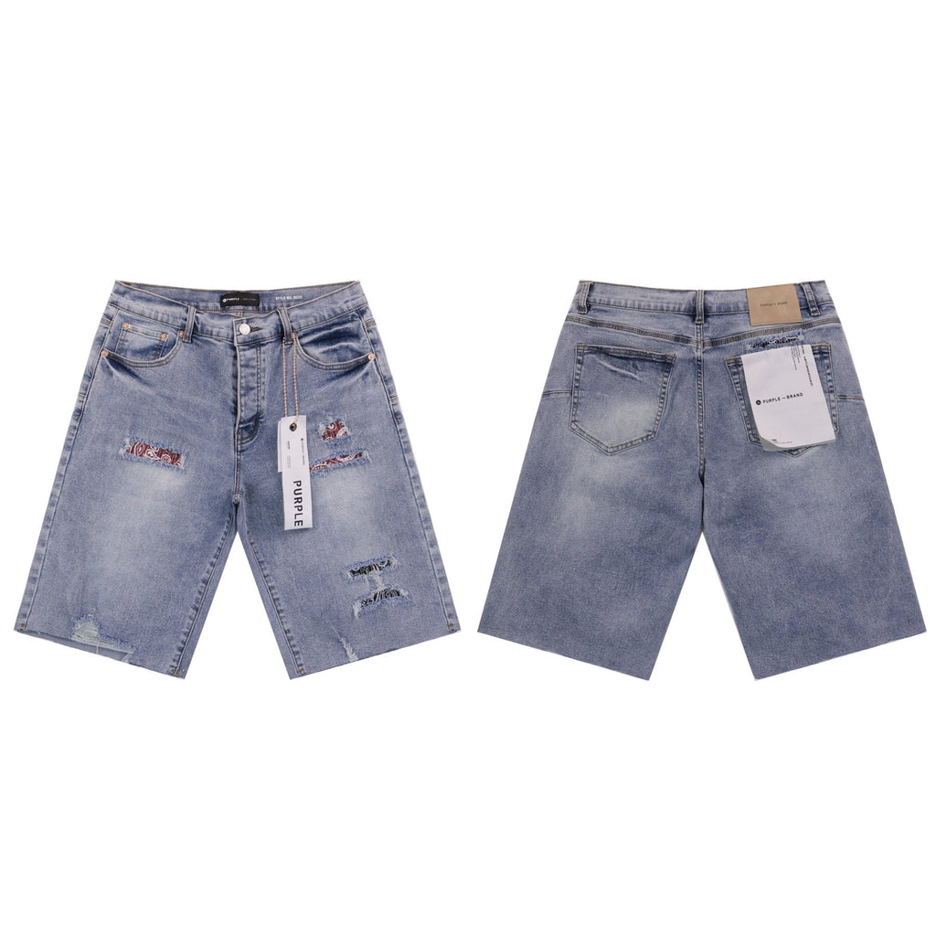 Purple Brand Distressed Patch Denim Shorts ¡ª comparison