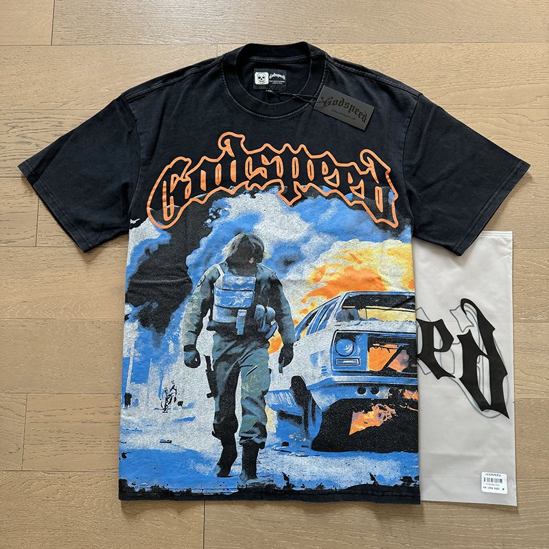 Godspeed Astronaut Car Graphic T-Shirt ¡ª context