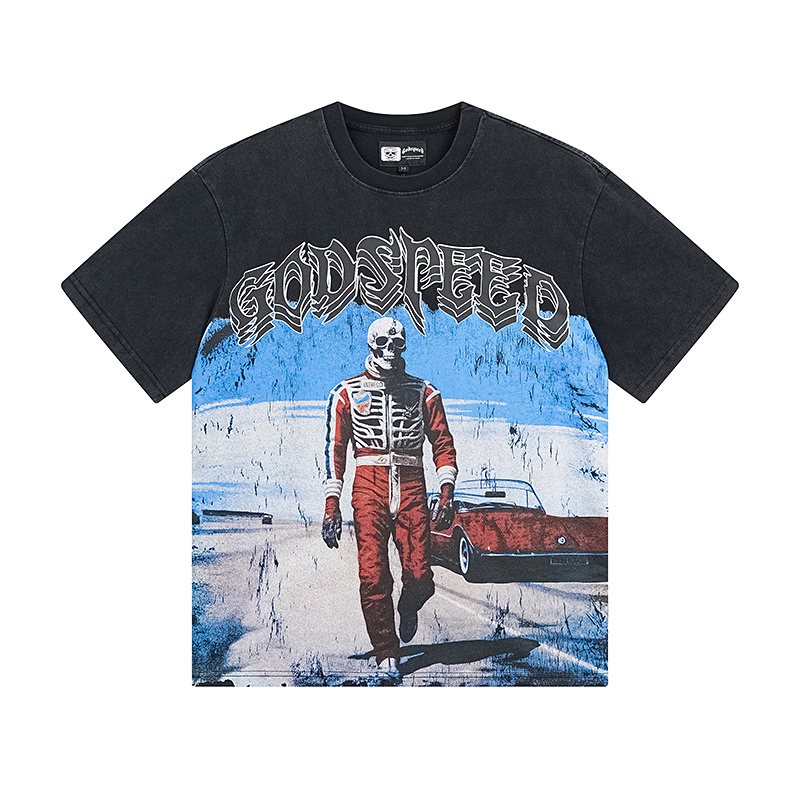 Godspeed Skeleton Racing Graphic T-Shirt ¡ª front