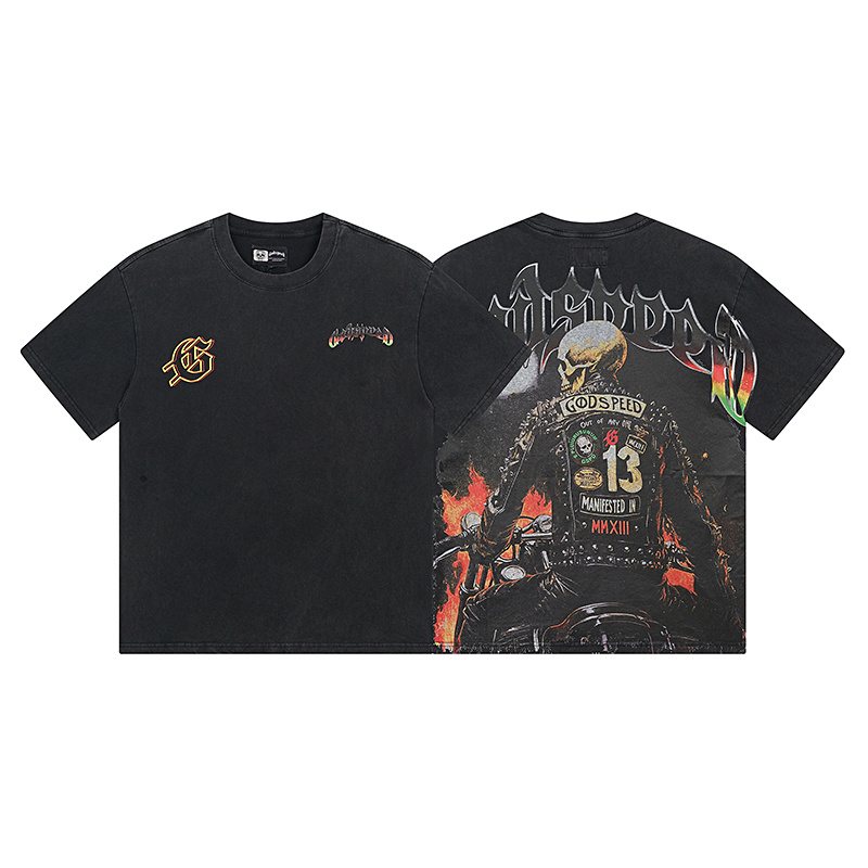 Godspeed Motorcycle Skull Graphic Short-Sleeve T-Shirt ¡ª hero