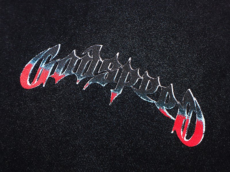 Godspeed Washed Black Skull Graphic T-Shirt ¡ª detail