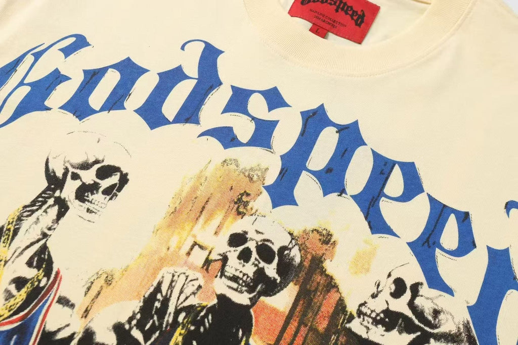 Godspeed Basketball Skeleton Graphic T-Shirt ¡ª detail