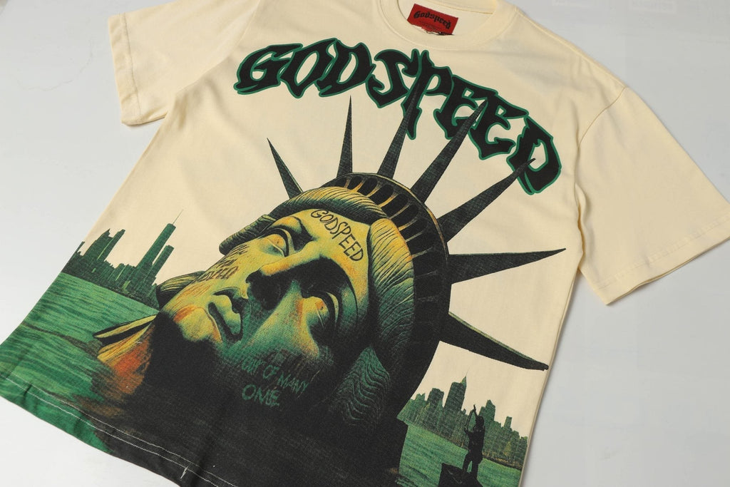 Godspeed Statue of Liberty Sun Eye Short-Sleeve T-Shirt ¡ª front
