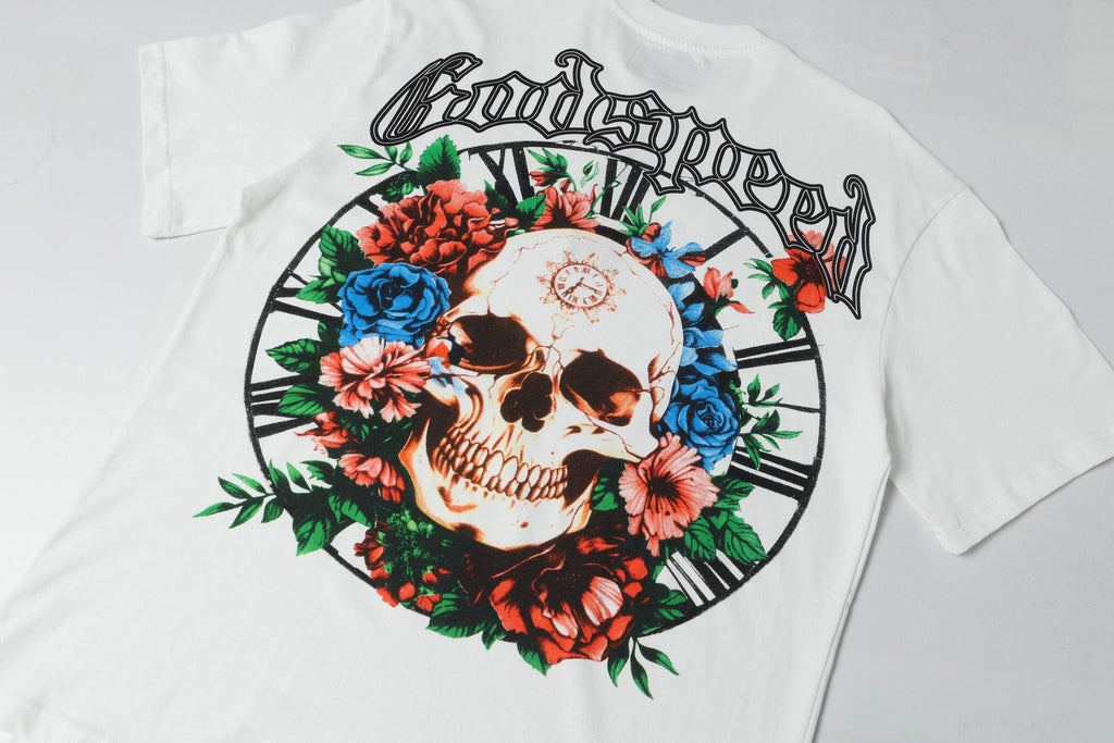 Godspeed Skull & Floral Graphic Short-Sleeve T-Shirt ¡ª detail