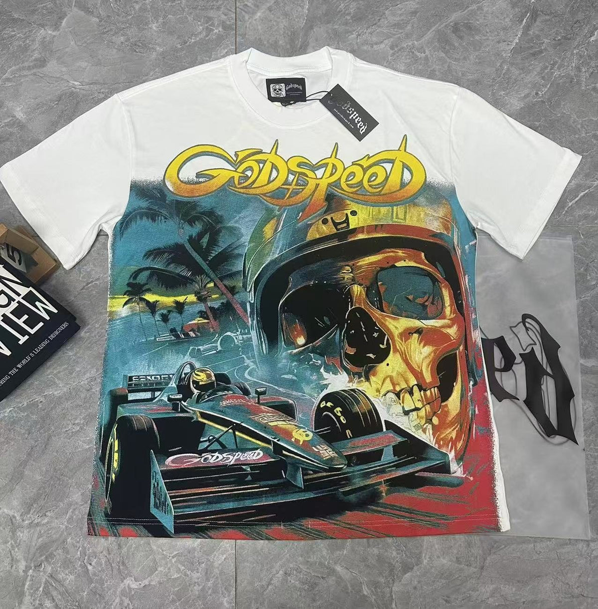 Godspeed Racing Skull Graphic Short-Sleeve T-Shirt ¡ª context