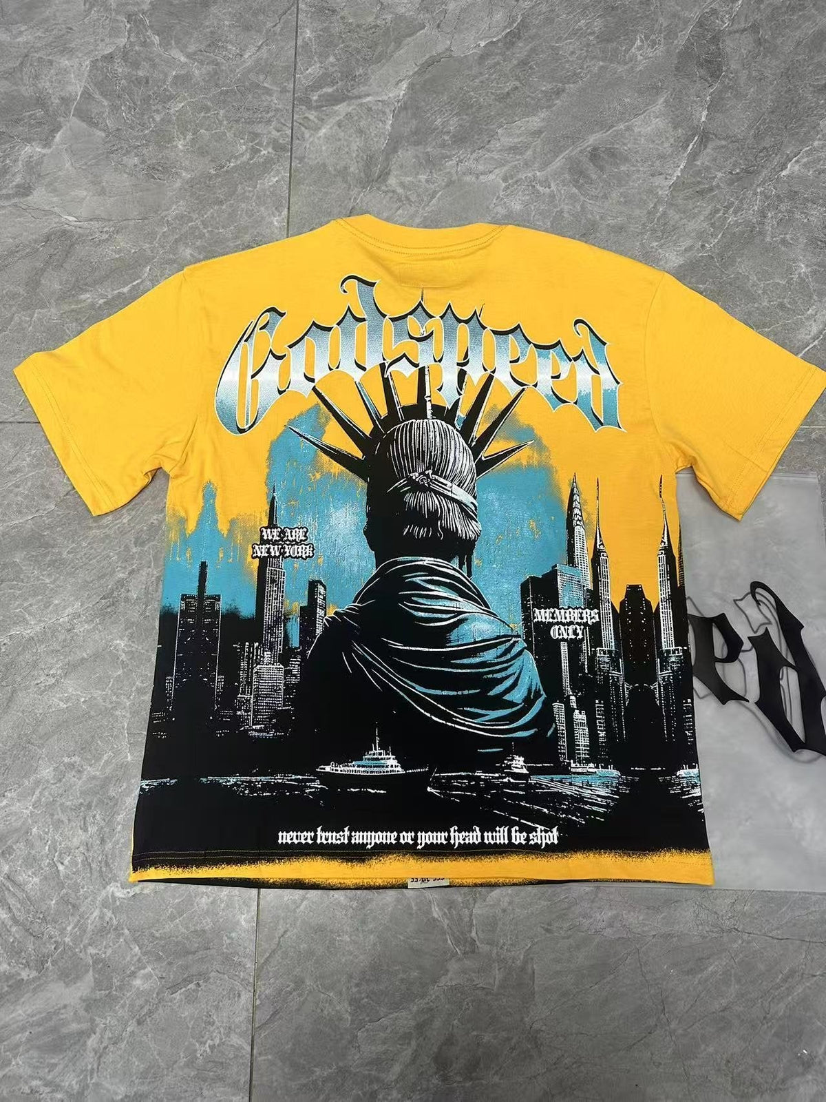 Godspeed Yellow Statue of Liberty Graphic T-Shirt ¡ª back