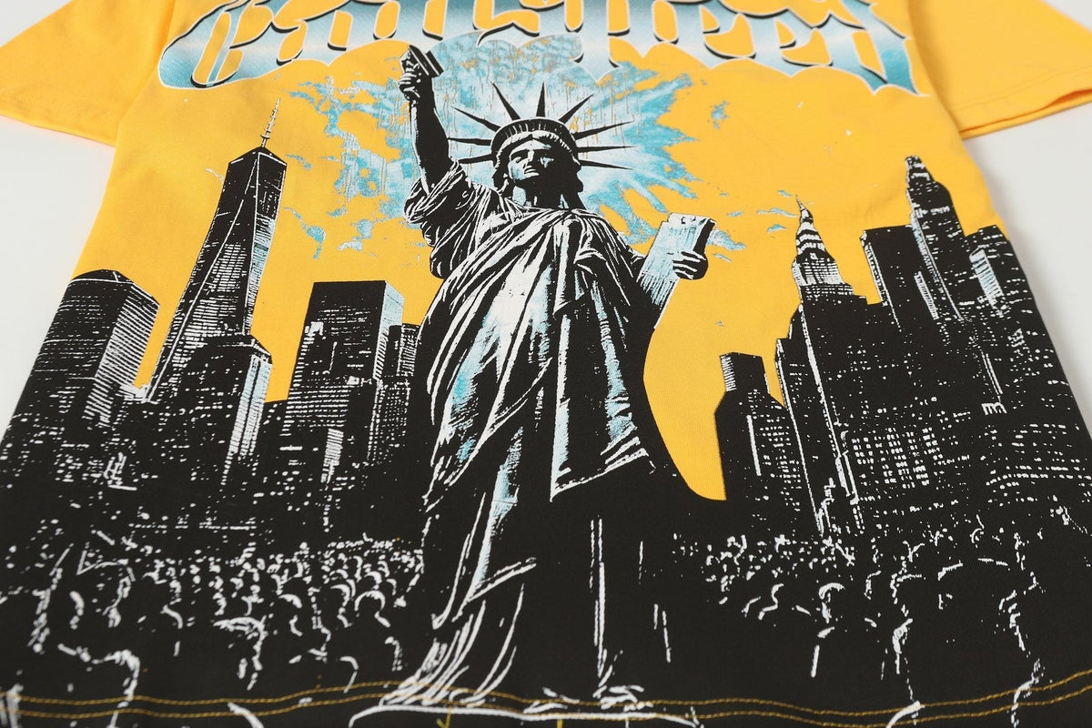 Godspeed Yellow Statue of Liberty Graphic T-Shirt ¡ª detail