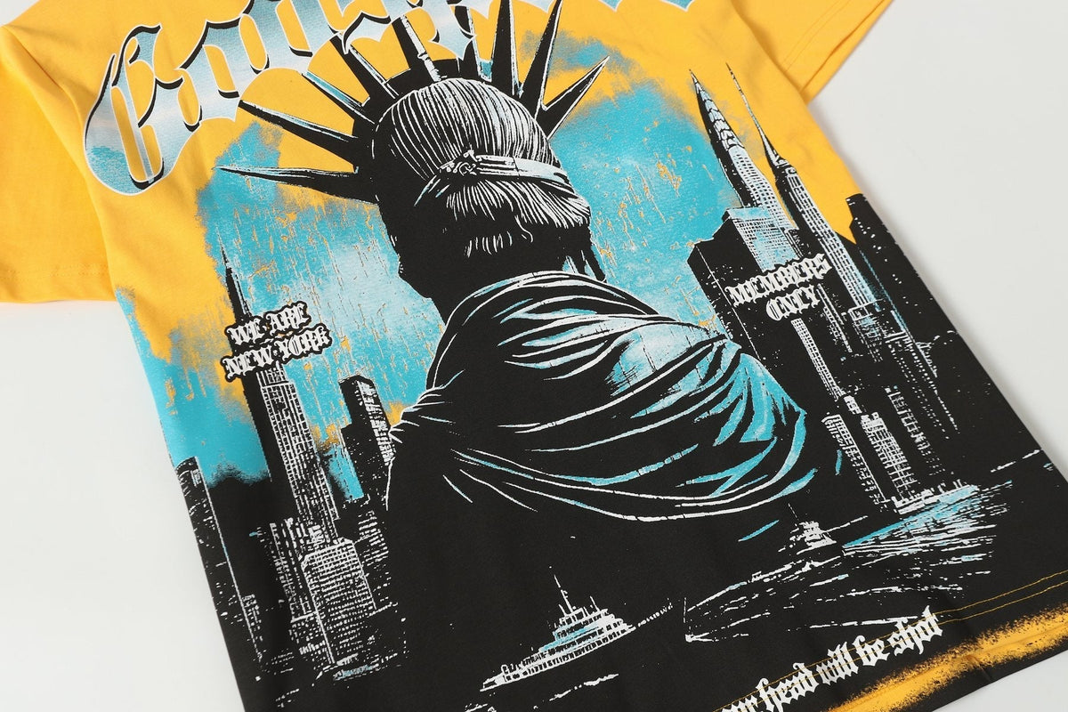 Godspeed Yellow Statue of Liberty Graphic T-Shirt ¡ª detail