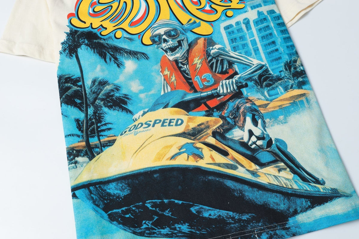 Godspeed Watersports Skeleton Graphic T-Shirt ¡ª detail