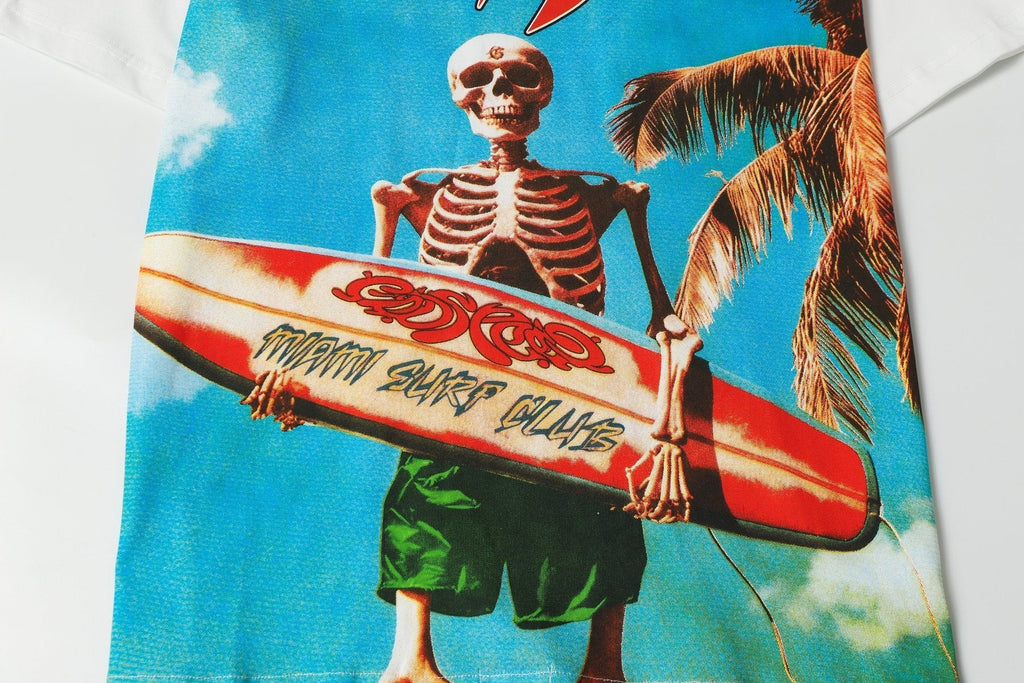 Godspeed Skeleton Surfer Graphic Short-Sleeve T-Shirt ¡ª detail