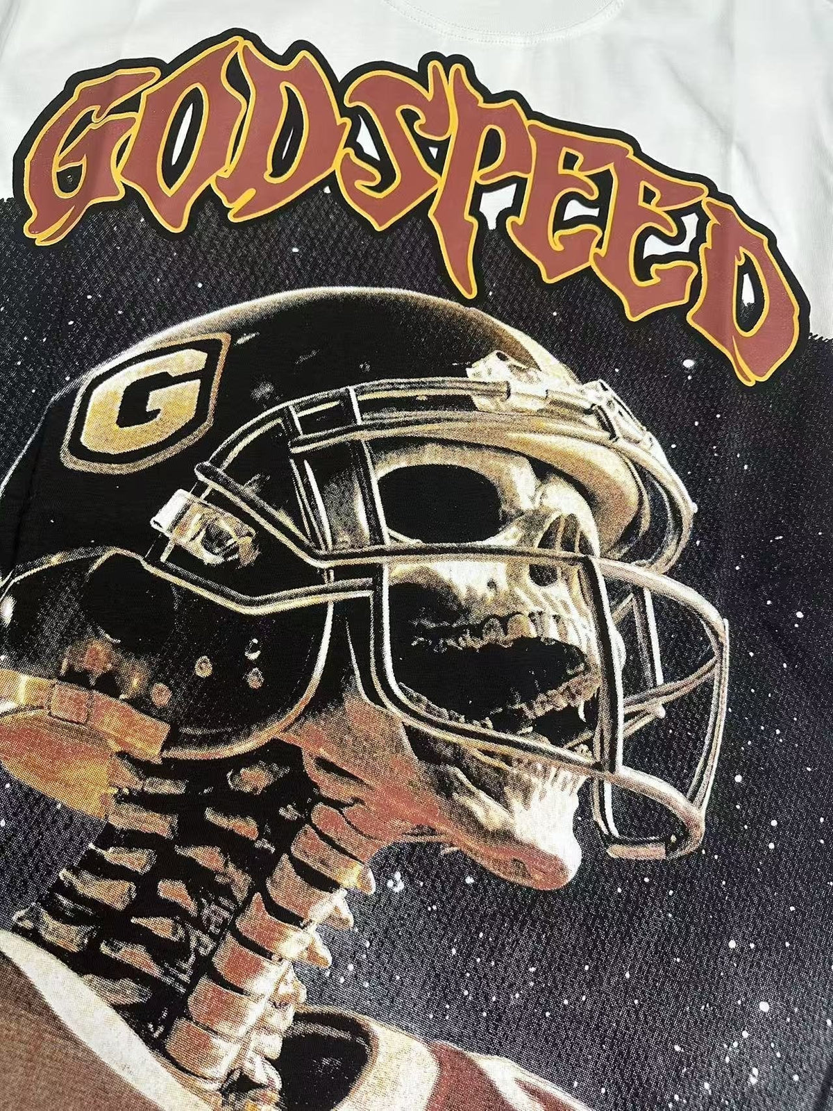 Godspeed Football Skeleton Graphic Short-Sleeve T-Shirt ¡ª detail