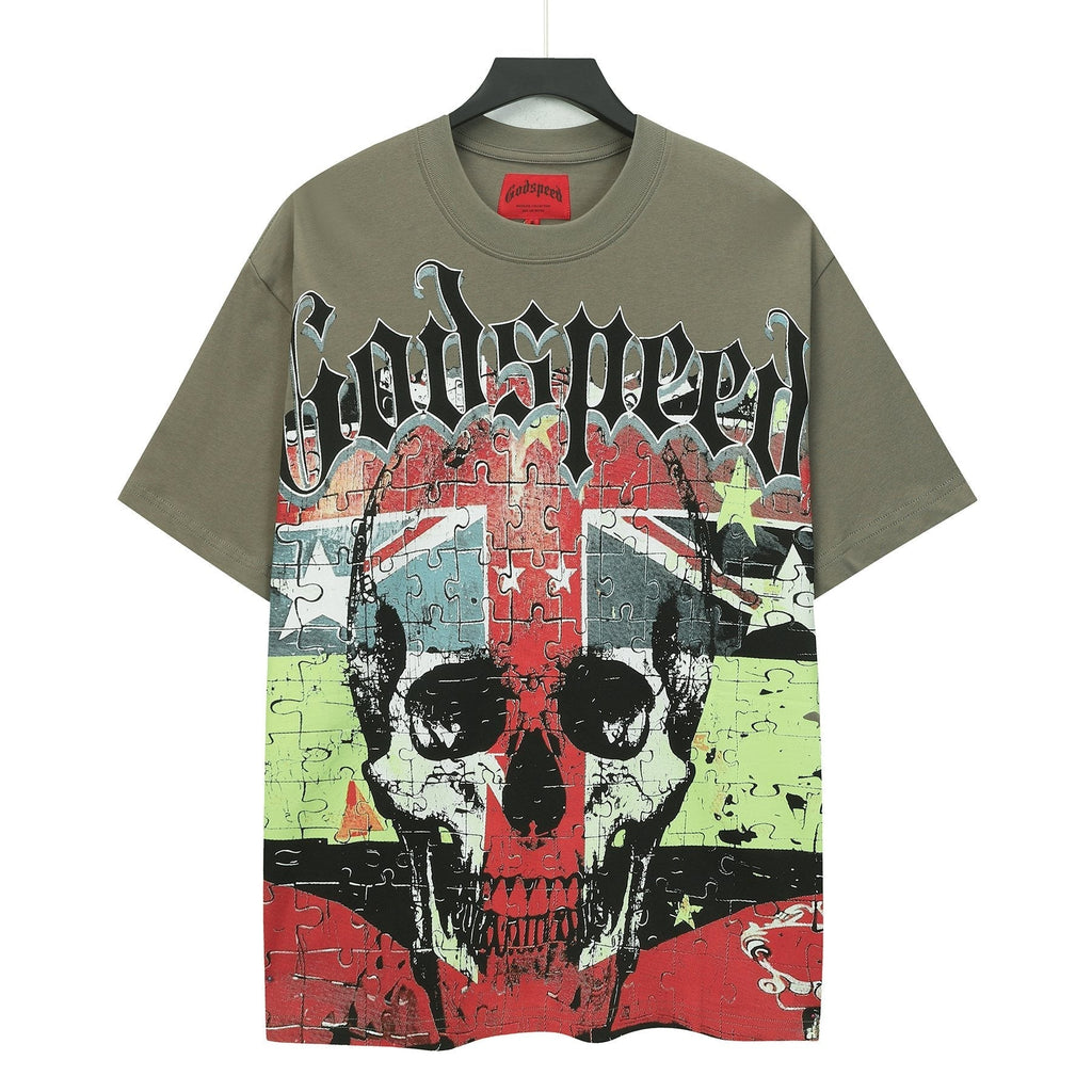 Godspeed Skull Puzzle Graphic Short-Sleeve T-Shirt ¡ª hero