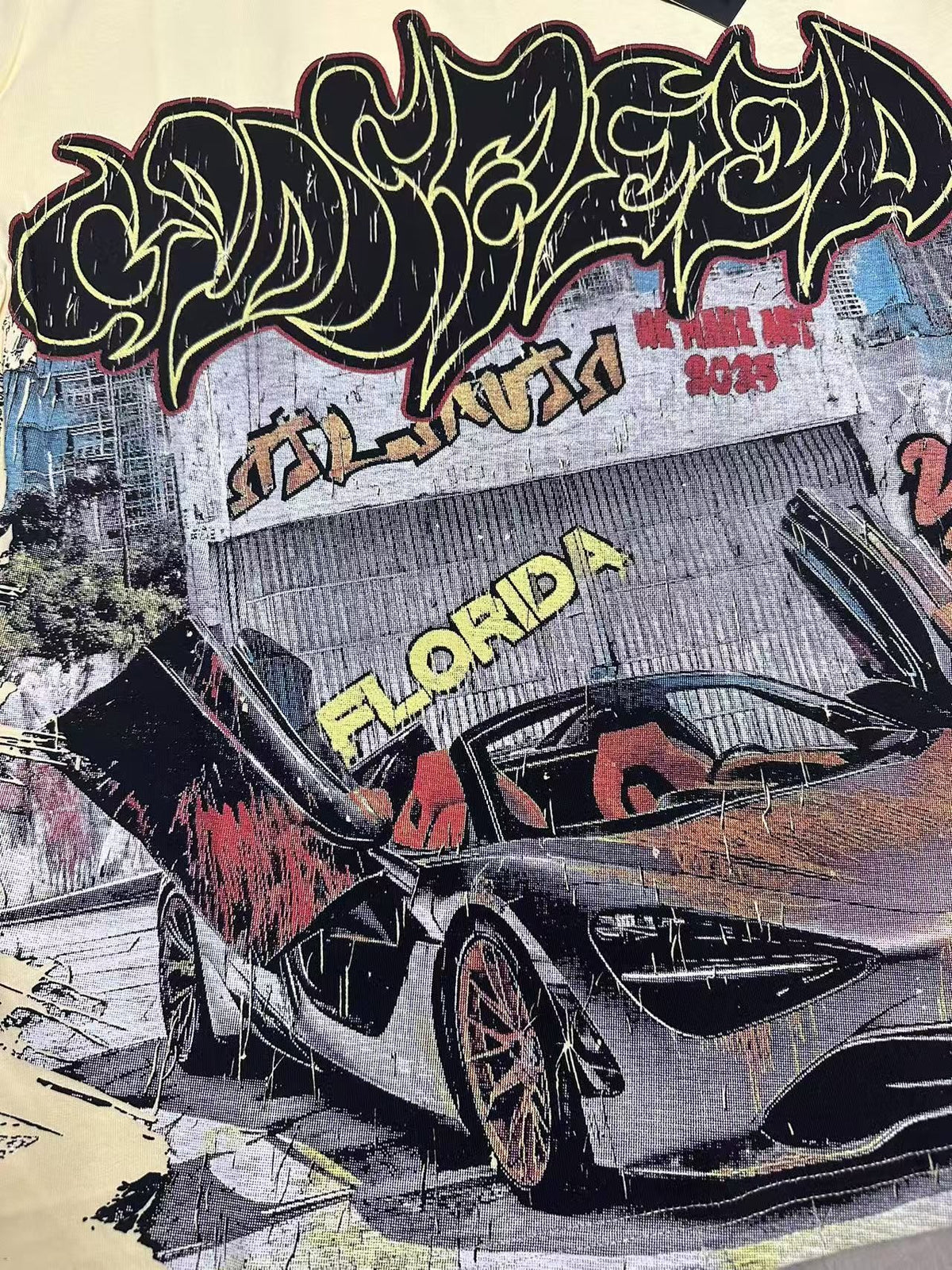 Godspeed Out of Many One Car Graphic T-Shirt ¡ª detail