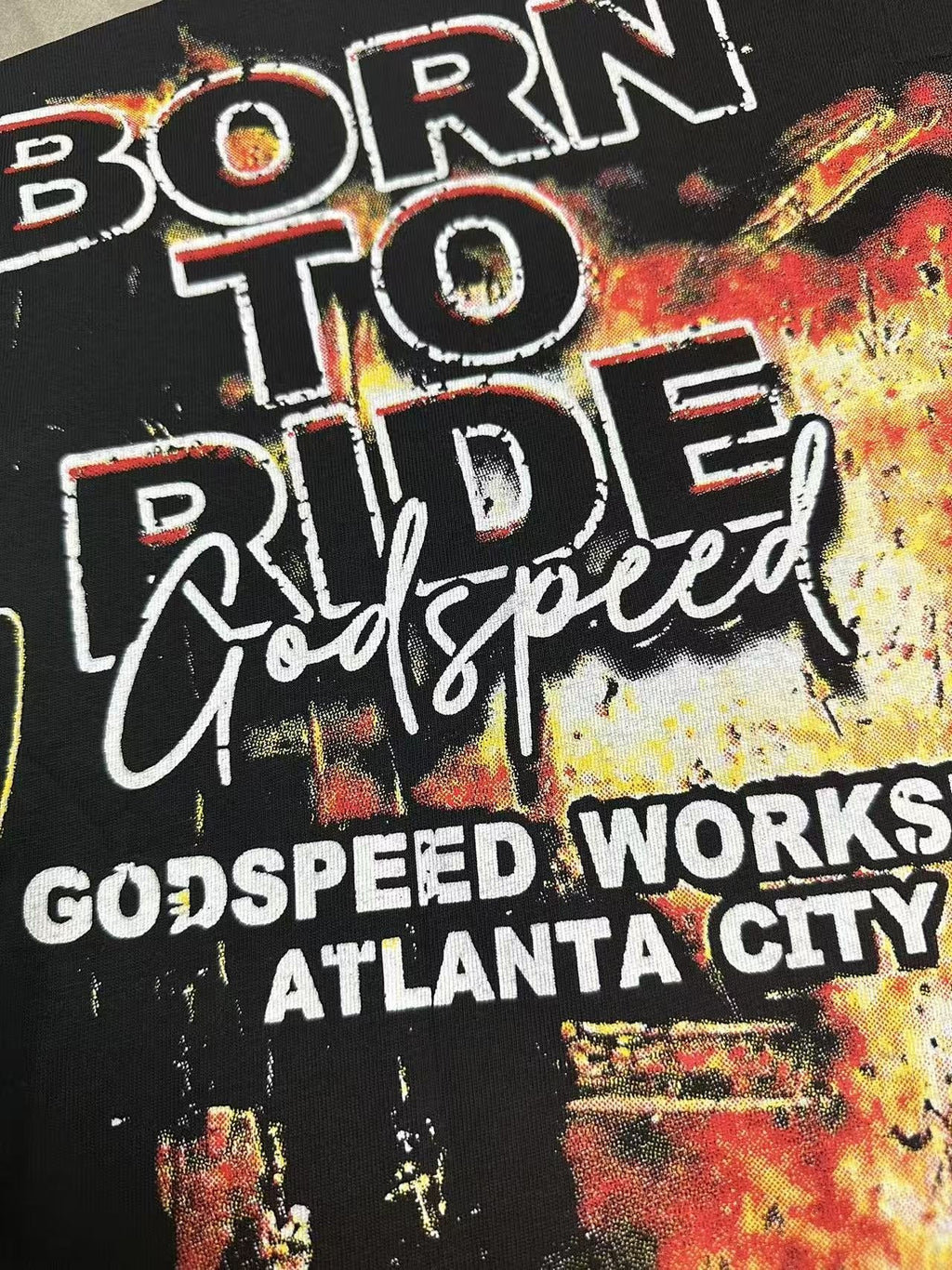 Godspeed Born to Ride Graphic T-Shirt ¡ª detail