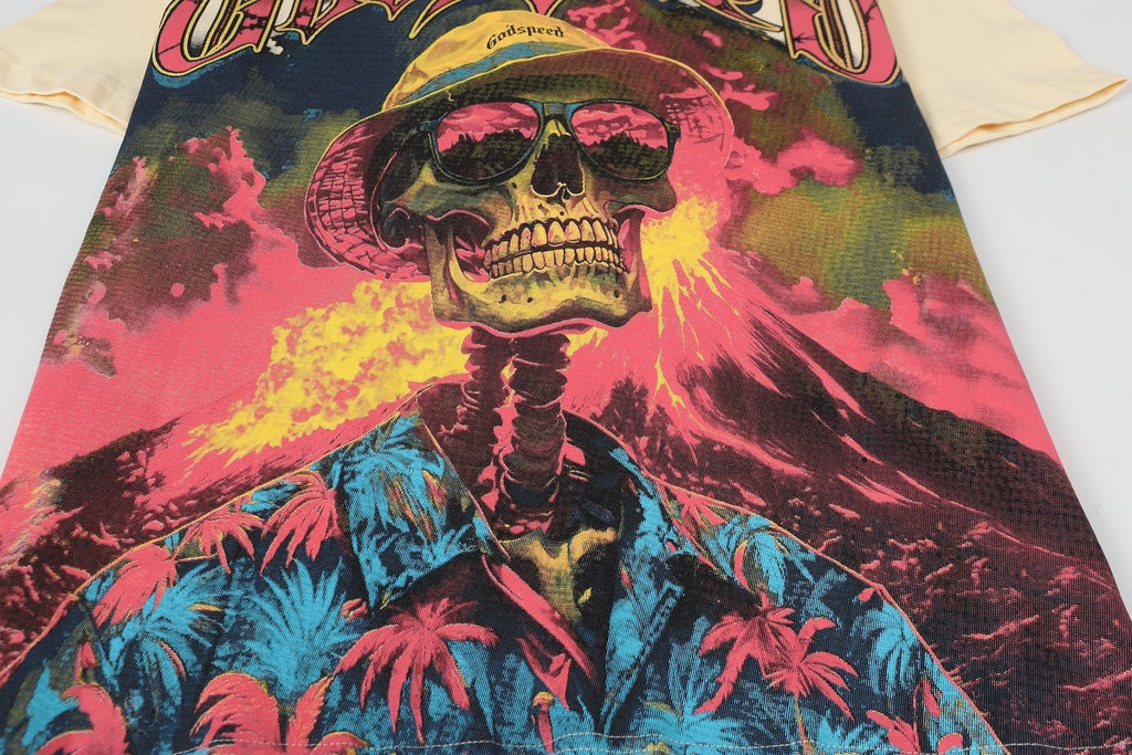 Godspeed Skull Volcano Graphic T-Shirt ¡ª detail